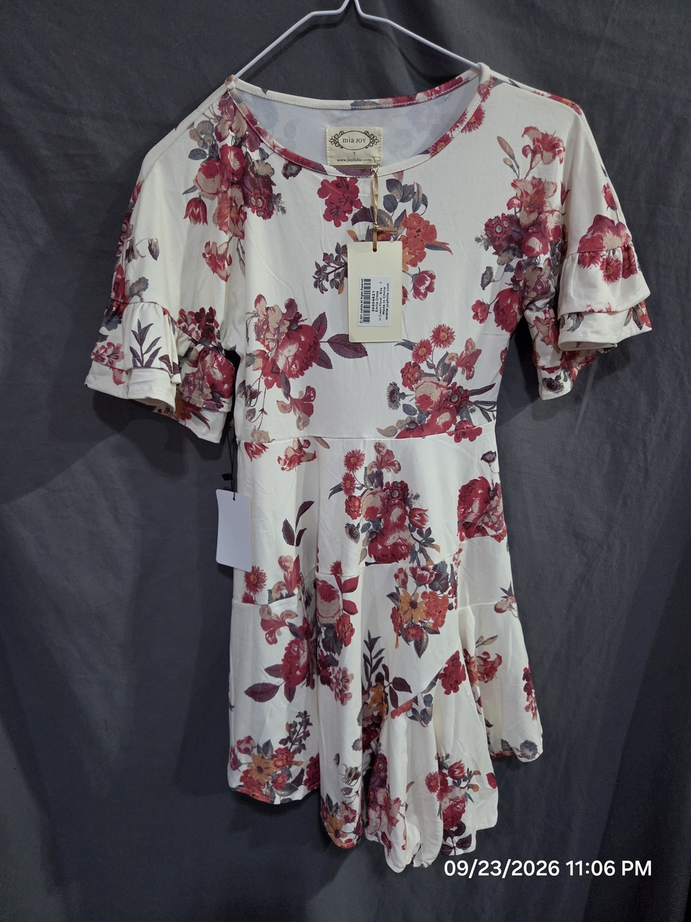 Mia Joy by Joyfolie Emilia Dress Girls Size 7 Cream Floral